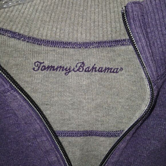 Tommy Bahama Sweater Men XLarge Purple 1/4 Zip Reversible Long Sleeve Pullover - Picture 9 of 16